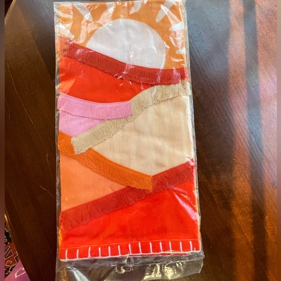 NEW Anthropologie Sunscape Dish Kitchen Towel Sun, Cotton, Embroidered + Fringe - Picture 6 of 10
